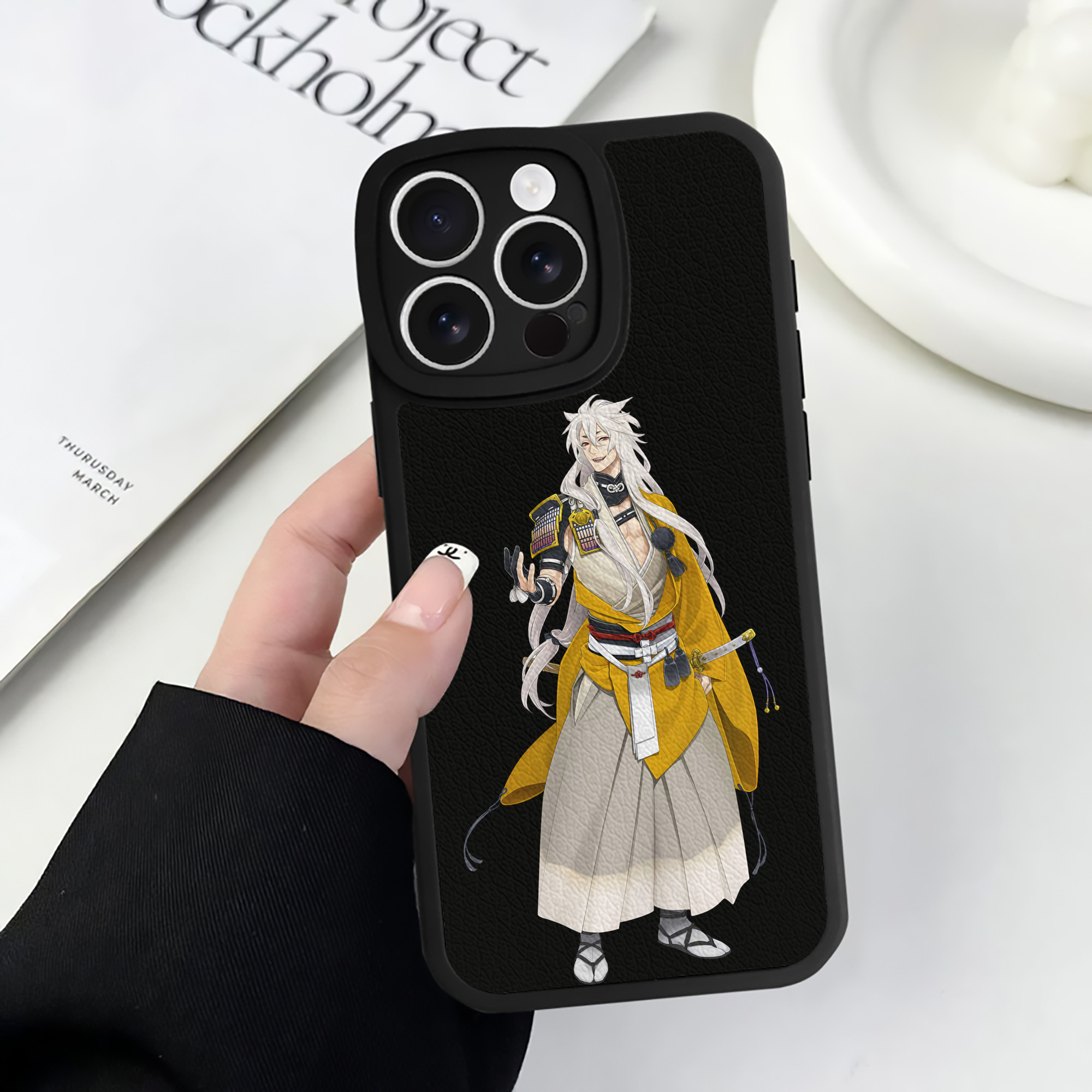 （画像用） 刀剣乱舞 Touken Ranbu 【iPhone 16シリーズ対応】シリコンスマホケース（レザー調） 材質：シリコン